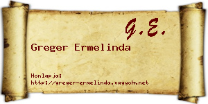 Greger Ermelinda névjegykártya